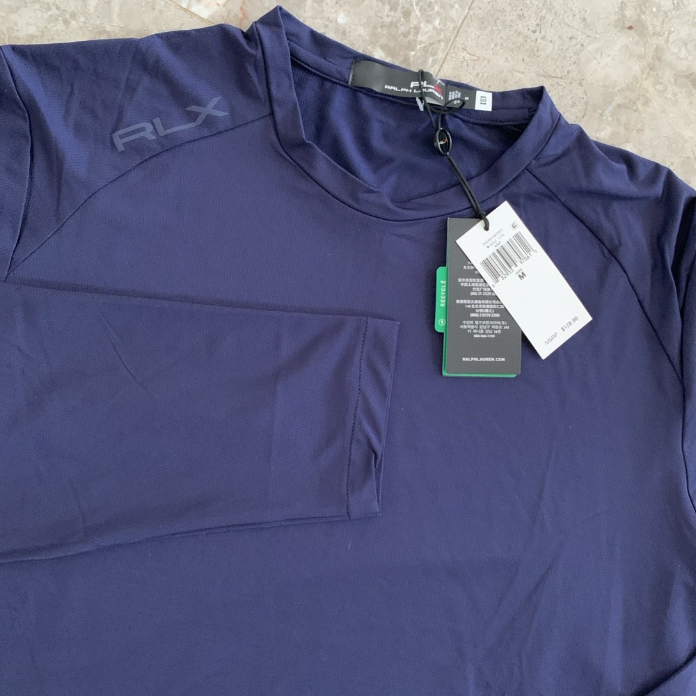 RLX Ralph Lauren Golf Preformance Long Sleeve Navy Training Shirt Men's M $128